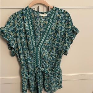Max Studio Green Floral Blouse